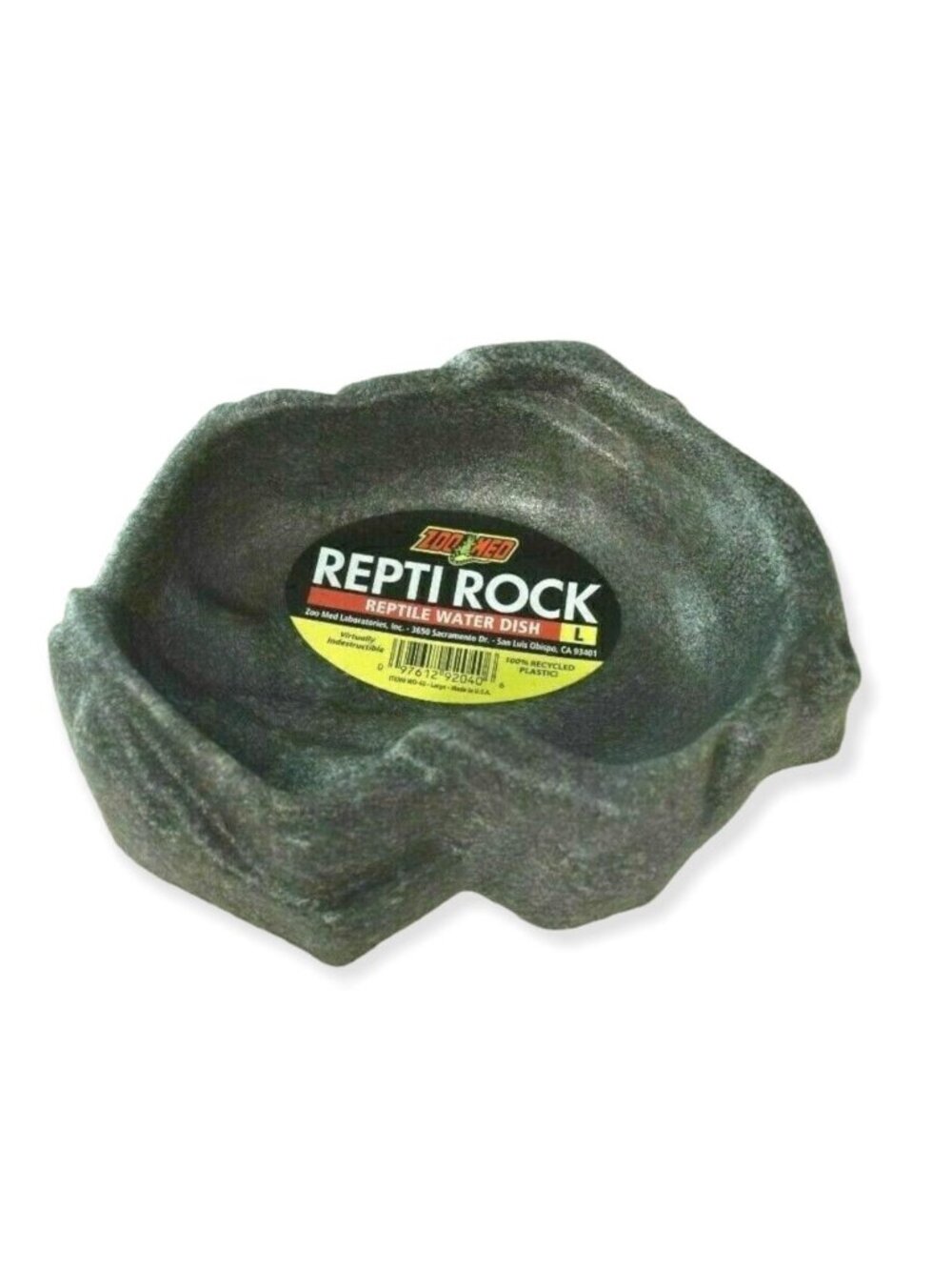 Zoo Med Large Non Porous Rock Reptile Gray Water Dish New
